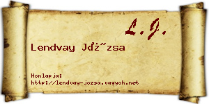 Lendvay Józsa névjegykártya